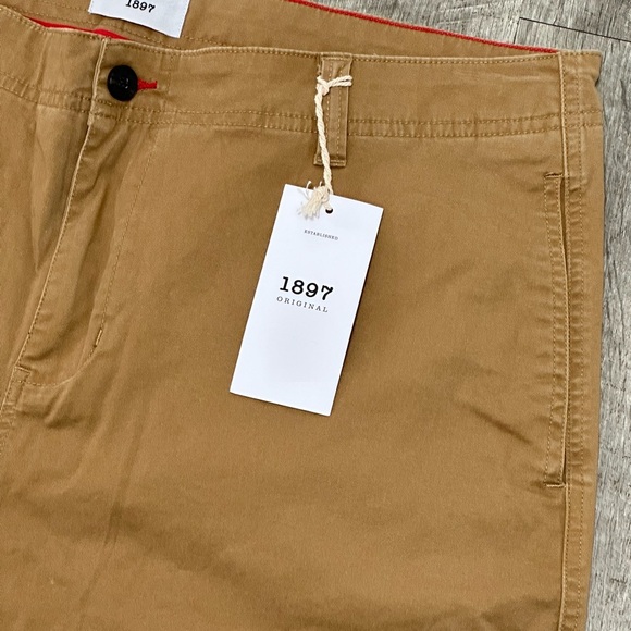 Men's Glinks 1987 Golf 40 XL Chino Khakis Shorts Taupe Stretch Casual NWT - Picture 5 of 8